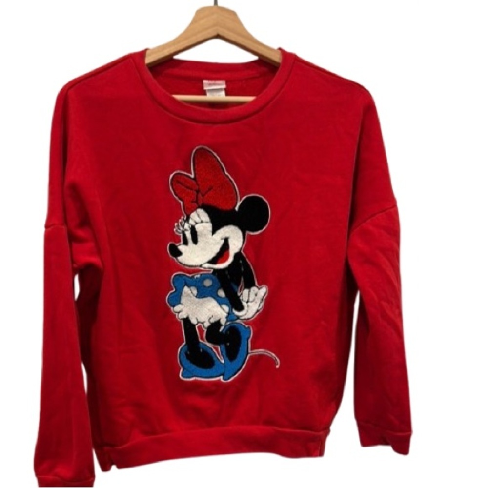 Disney Red Minnie Mouse Sweatshirt Vintage 1980s Size L
